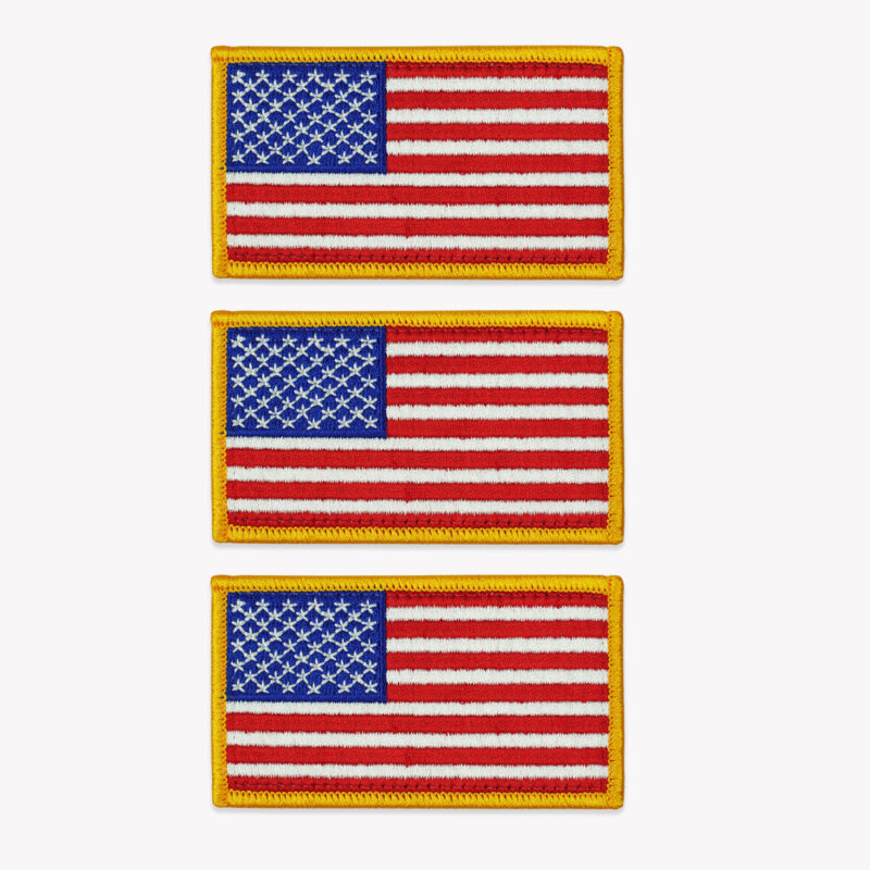 3 Pack United States of American Flag Embroidered Patches